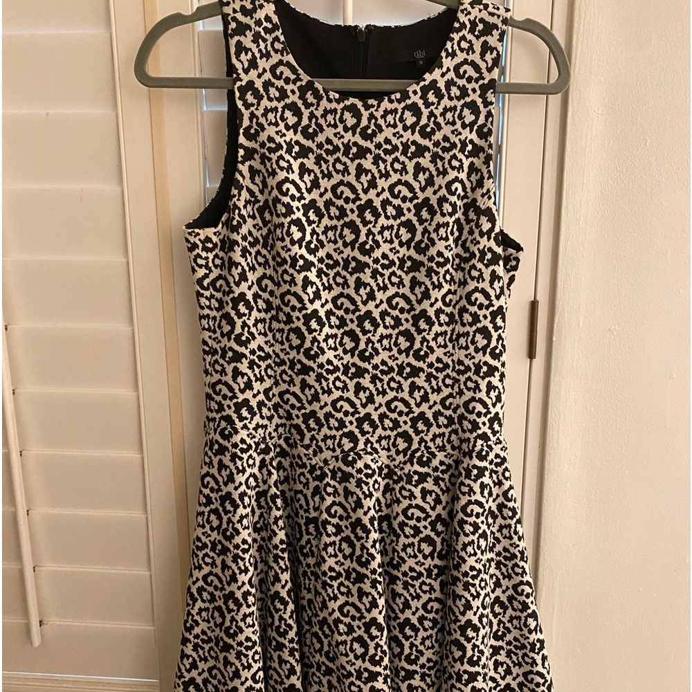 Tibi Cheetah Print Fit and Flare Dress